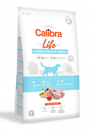 Calibra Dog Life JUNIOR MEDIUM Chicken - sausā barība suņiem 2.5kg